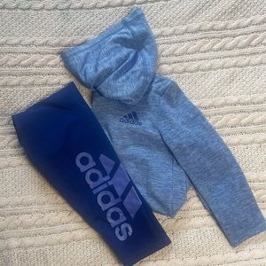 Girls Adidas Legging and Hoodie Set